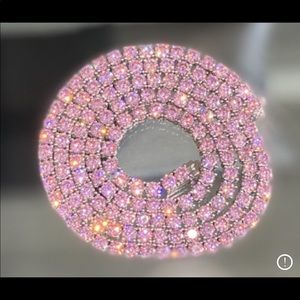 Pink rhinestone Tennis necklace